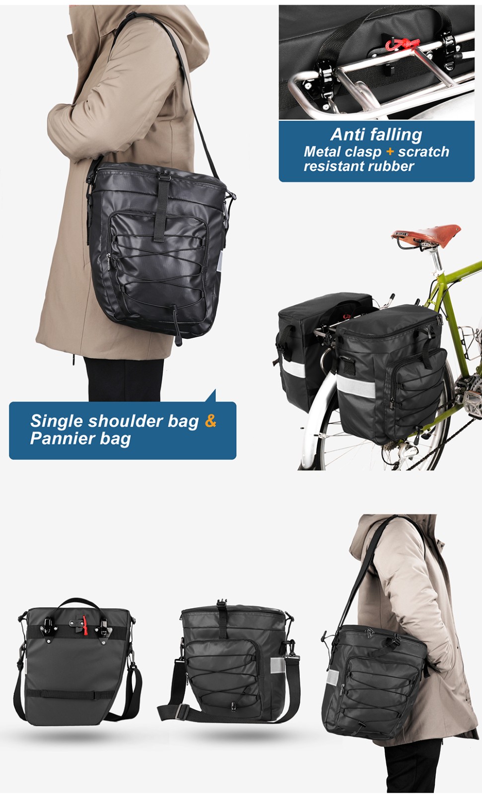 2021 RHINOWALK 3IN1 Bike Pannier Bag